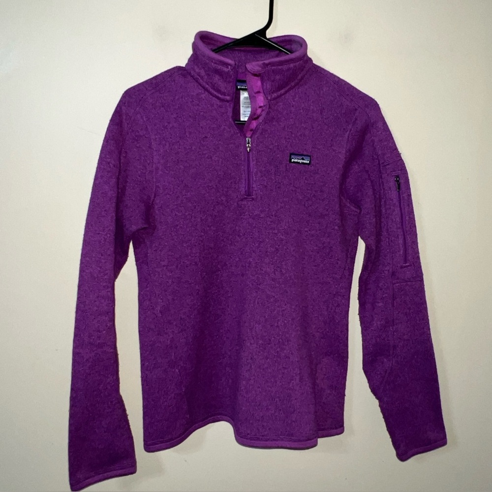 Patagonia Women's 1/4 Zip Better Sweater Purple Fleece Jacket small - Picture 2 of 4